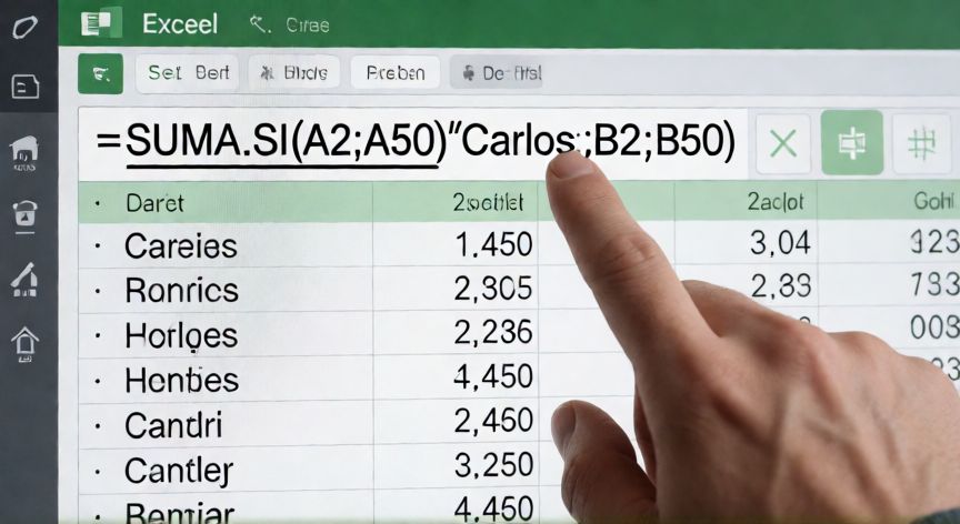 agrupar en excel y sumar, Fórmula SUMA.SI en la barra de fórmulas de Excel para sumar por criterio