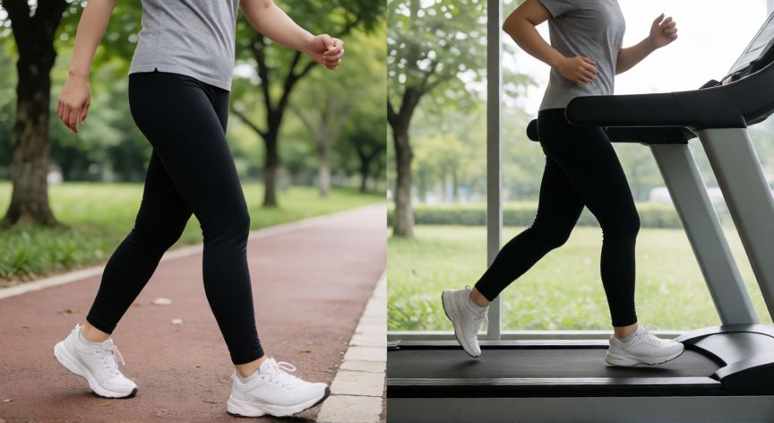 andar es mejor que correr, Comparativa entre caminata y trote en exterior