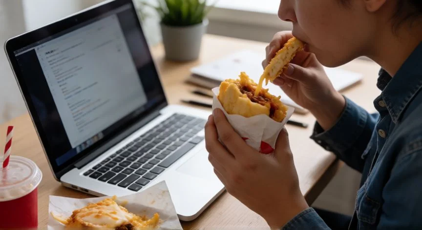 Dos platos comparados: uno con alimentos frescos y nutritivos, otro con comida ultraprocesada.