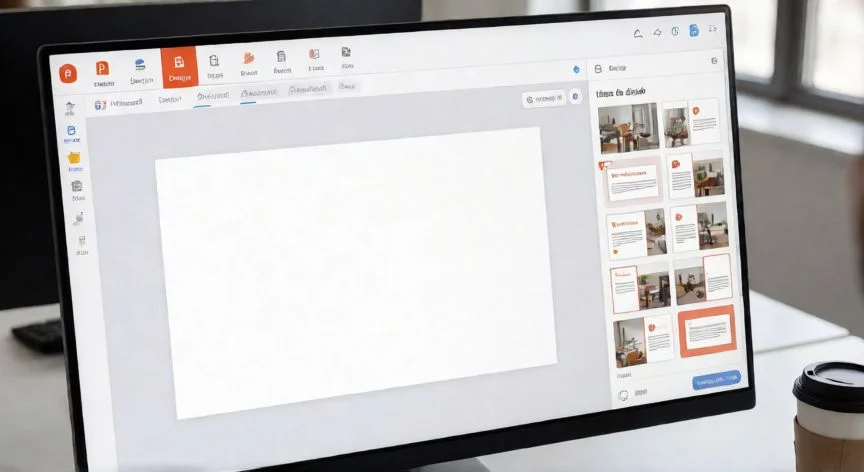 como activar en powerpoint ideas de diseño, Interfaz de PowerPoint con la pestaña Diseño activa y el panel de Ideas de diseño abierto a la derecha mostrando plantillas sugeridas