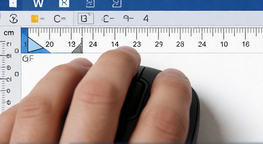 como activar en word la regla, Mano arrastrando el separador de sangría en la regla de Word