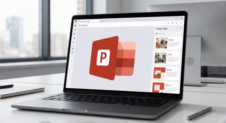 como activar ideas de diseño en powerpoint 2016, PowerPoint con Microsoft 365 mostrando el panel de Ideas de diseño activo
