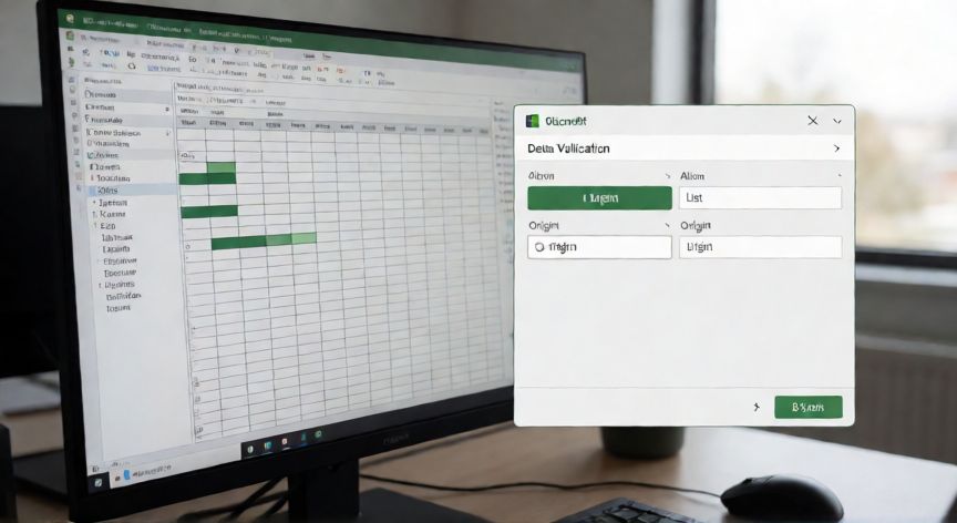 como agregar en excel opciones, Ventana de validación de datos de Excel con la opción Lista seleccionada en el campo Permitir