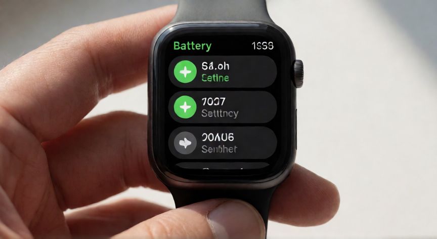 como ahorrar bateria apple watch, Pantalla de ajustes de batería en Apple Watch