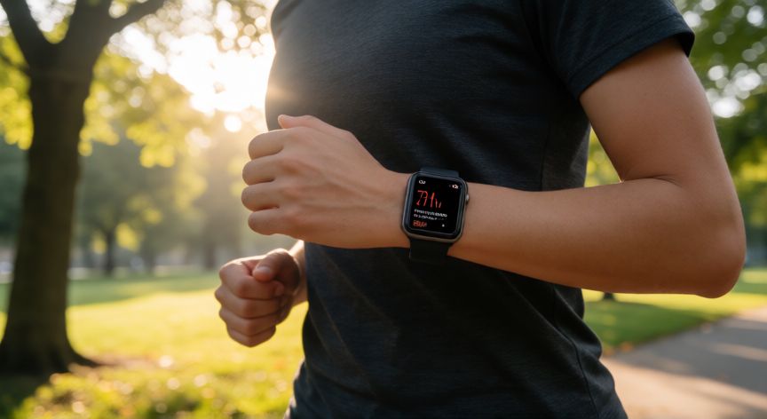 como ahorrar bateria apple watch, Persona corriendo con Apple Watch en un parque