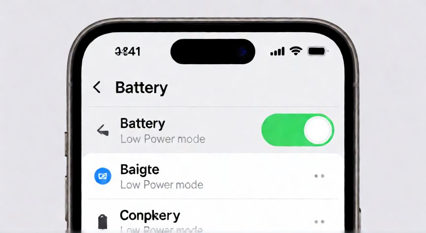 como ahorrar bateria en iphone 17 pro max, Pantalla de ajustes de batería del iPhone 17 Pro Max con modo de ahorro activado