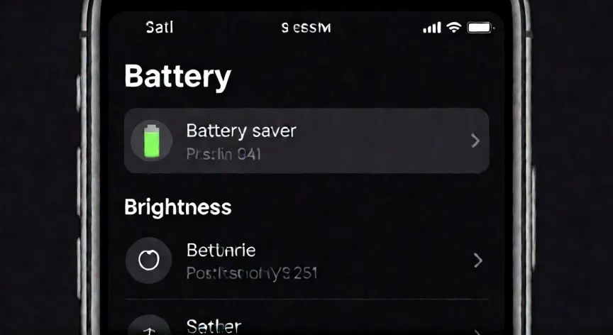 Interfaz de ajustes de batería en modo oscuro en un smartphone Xiaomi