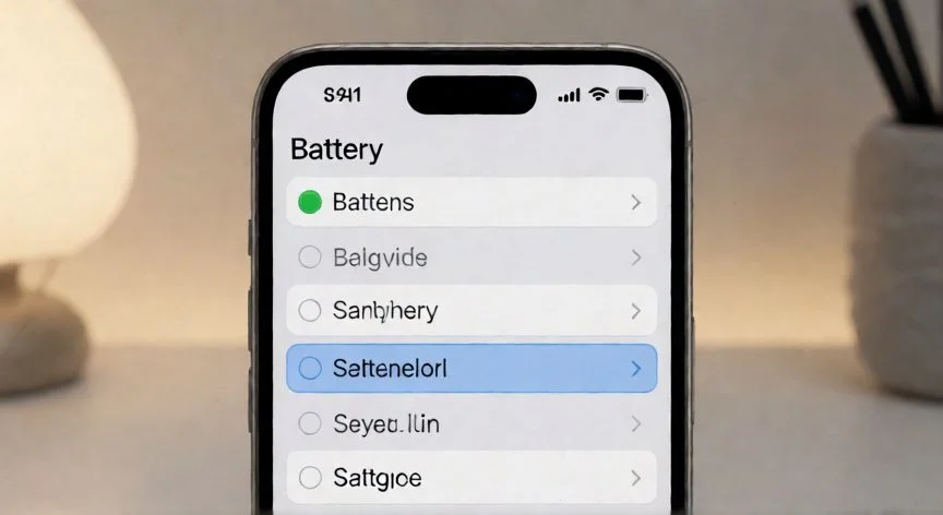 Pantalla de ajustes de batería del iPhone 17 Pro mostrando opciones de ahorro