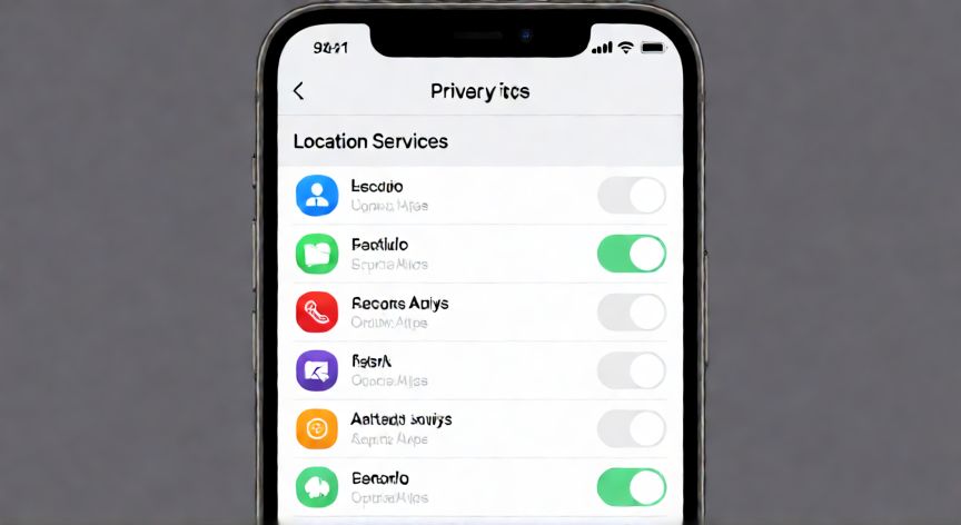 como ahorrar bateria iphone, Configuración de privacidad y seguridad del iPhone gestionando permisos de localización