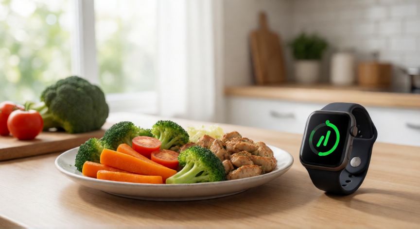 como ahorrar con mounjaro, Comida saludable y reloj inteligente para monitorear la actividad física