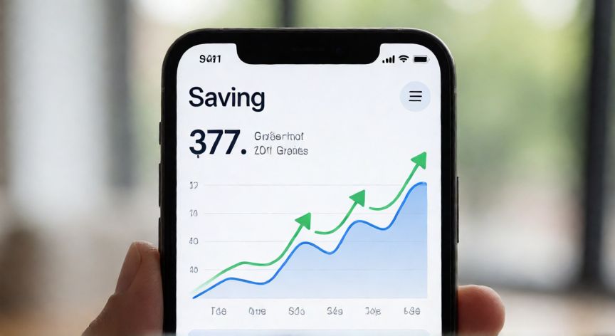 como ahorrar con trade republic, Interfaz de Trade Republic mostrando crecimiento de ahorros