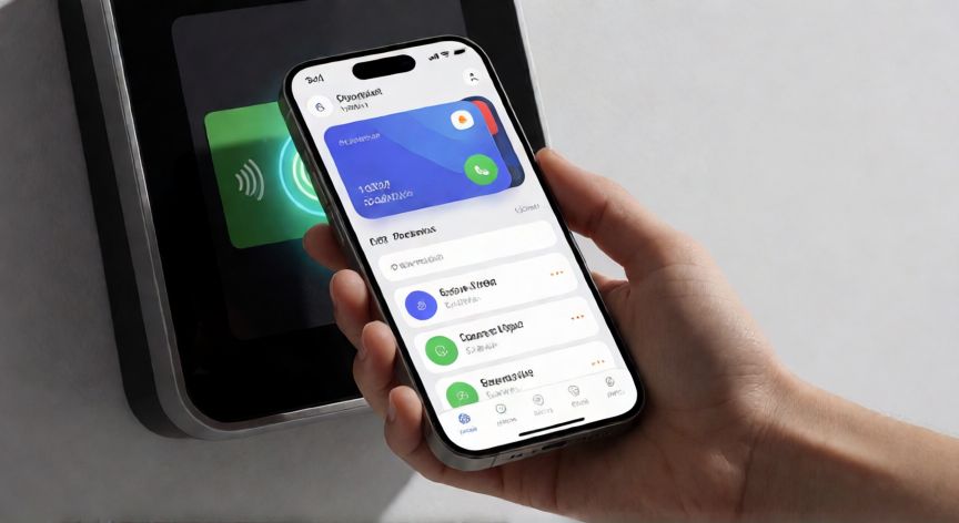 como ahorrar con waylet, Persona realizando un pago contactless con su Waylet en el teléfono móvil