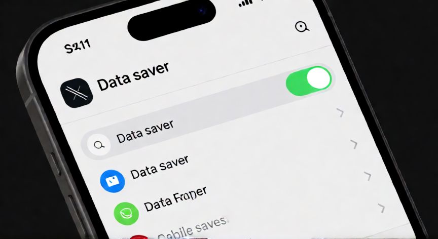 como ahorrar datos en x, Pantalla del móvil mostrando la configuración de ahorro de datos en la app de X