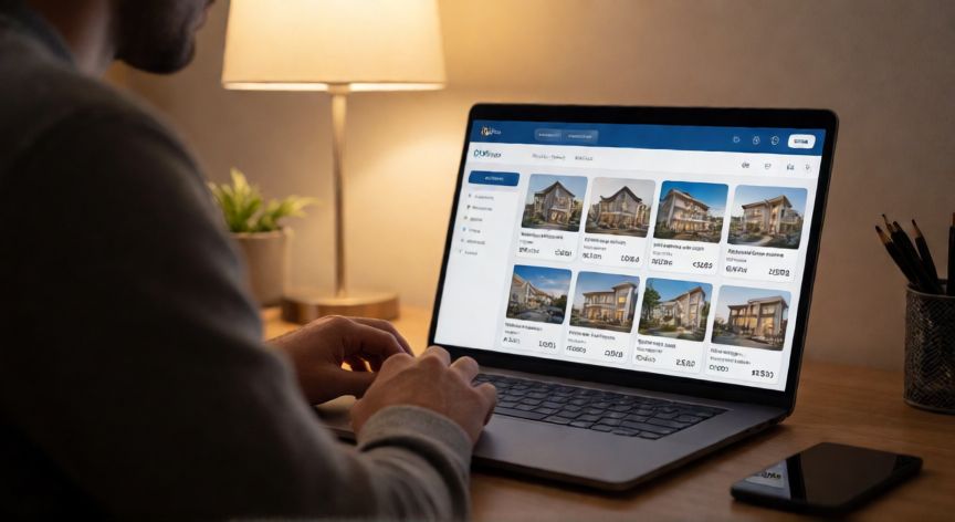 como ahorrar dinero en booking, Persona buscando ofertas de viaje en una laptop