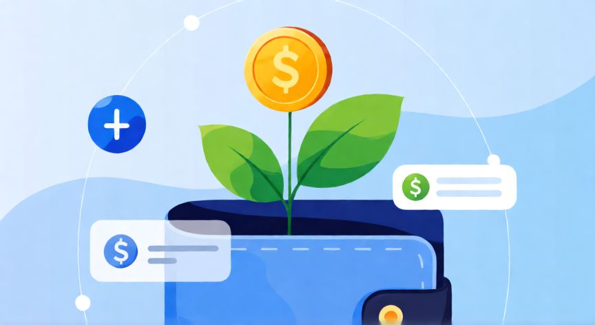como ahorrar en nequi, Concepto gráfico de inversión y crecimiento financiero en una billetera digital