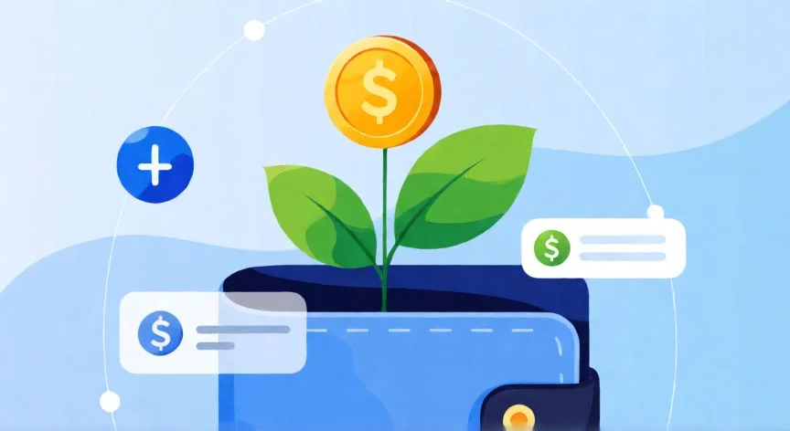 como ahorrar en nequi, Concepto gráfico de inversión y crecimiento financiero en una billetera digital
