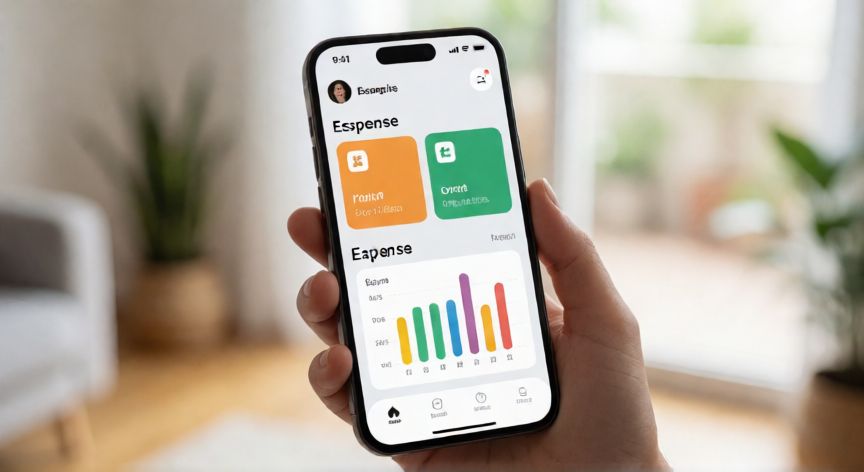 como ahorrar en nu colombia, Pantalla de celular mostrando la app de banca móvil Nu con categorías de gastos