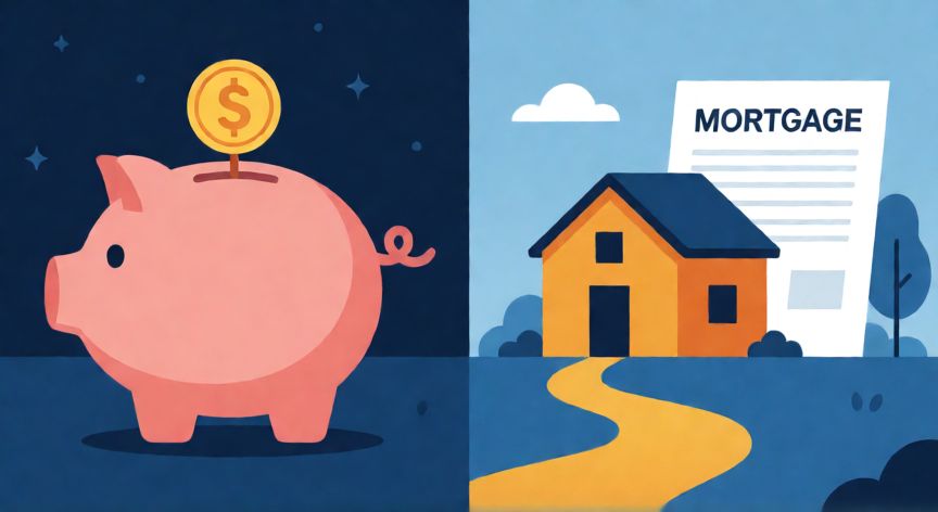 como ahorrar en openbank, Concepto de planificación financiera y ahorro para hipoteca