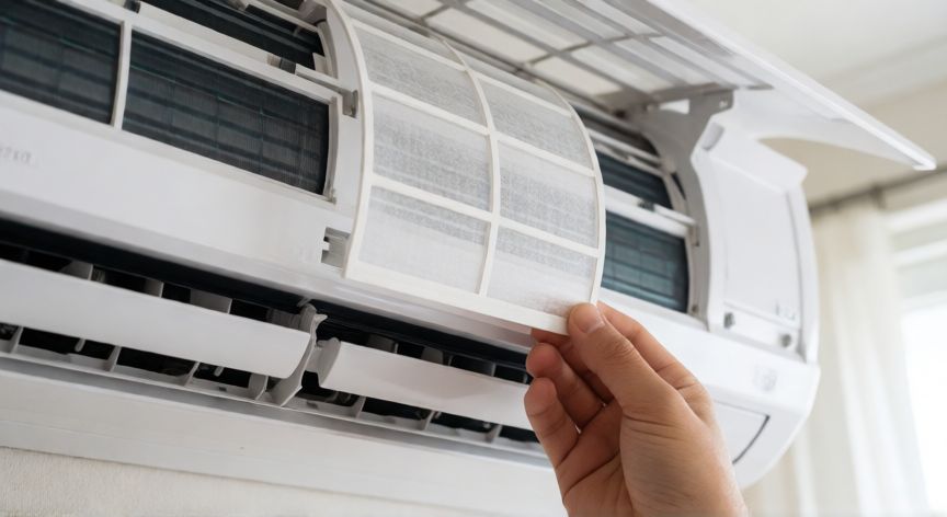 Limpieza de filtros de aire acondicionado para mejorar eficiencia