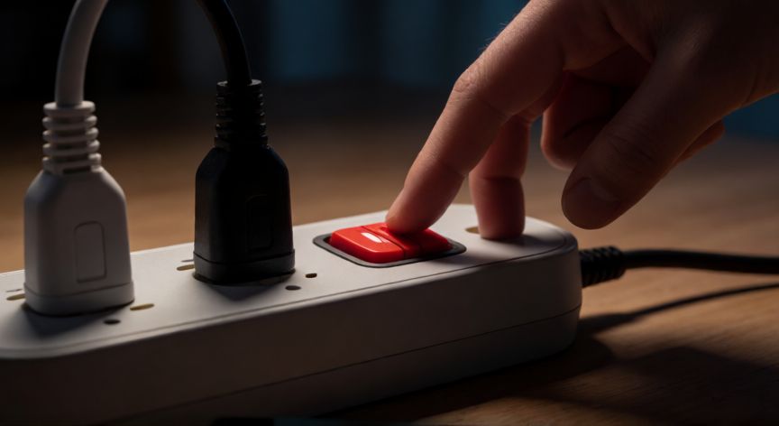 cómo ahorrar energía eléctrica, Regleta de enchufes con interruptor para apagar dispositivos