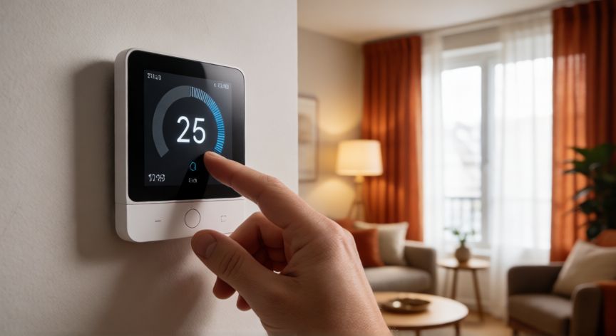 cómo ahorrar energía en casa, Ajustando el termostato inteligente en una habitación con buen aislamiento térmico
