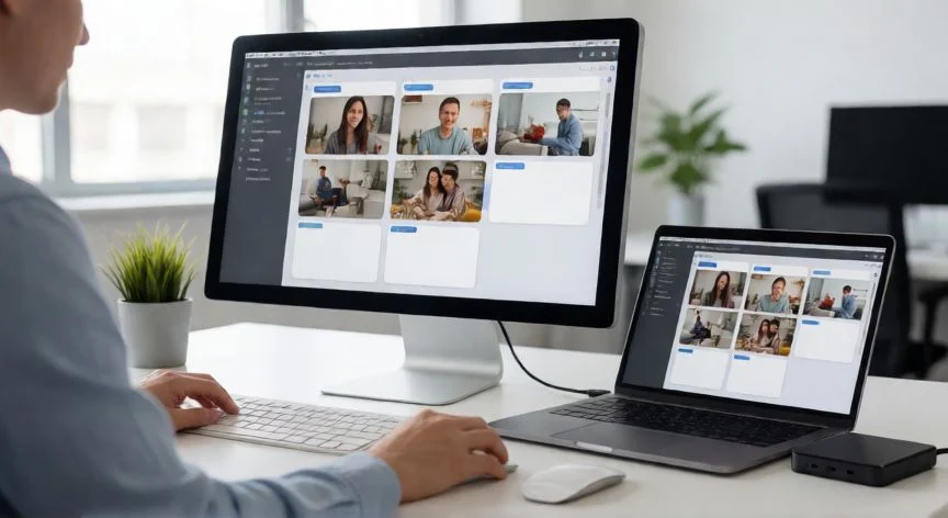 como ahorrar espacio en google fotos, Manos sosteniendo un móvil con la app de Google Fotos y fotos de vacaciones