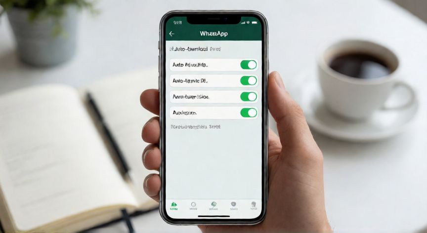 como ahorrar espacio whatsapp, Configuración de WhatsApp para desactivar la descarga automática de archivos
