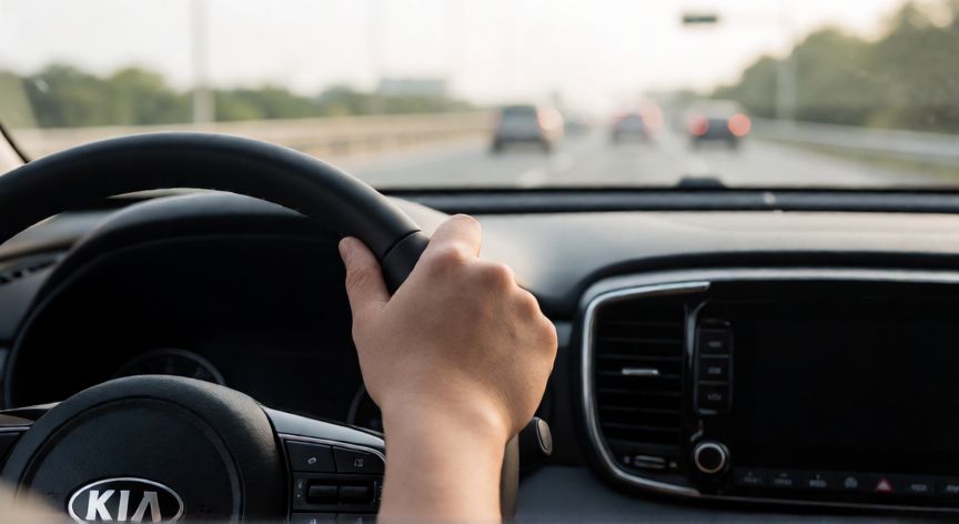 como ahorrar gasolina kia sportage, Conductor manejando un Kia Sportage con técnica de conducción eficiente
