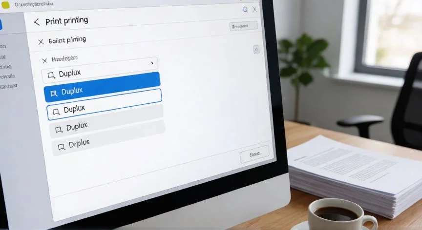 Configuración de impresión a doble cara en pantalla de ordenador