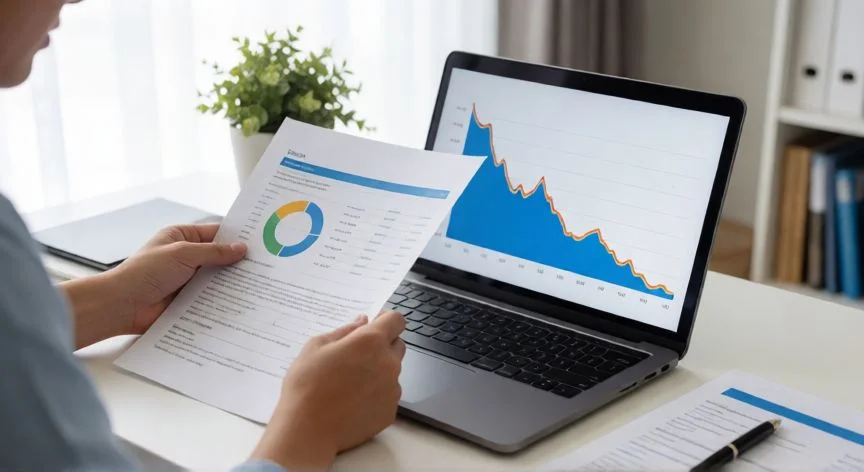 como ahorrar intereses en la hipoteca, Persona revisando su plan de ahorro y reducción de deuda hipotecaria
