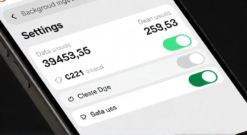 Pantalla de ajustes de datos moviles en un celular