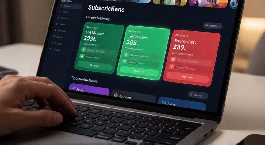 como ahorrar netflix, Ordenador mostrando las opciones de planes de suscripción de una plataforma de streaming