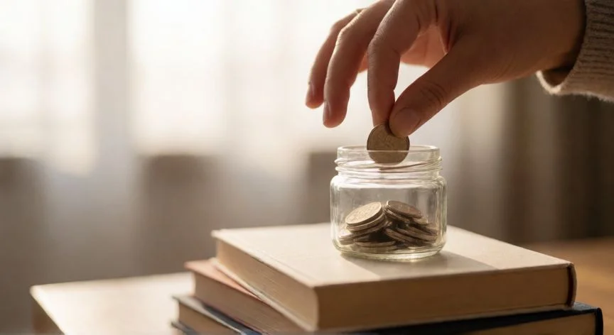 como ahorrar si tengo deudas, Manos escribiendo un plan de deudas con tabla de intereses y cuotas mensuales