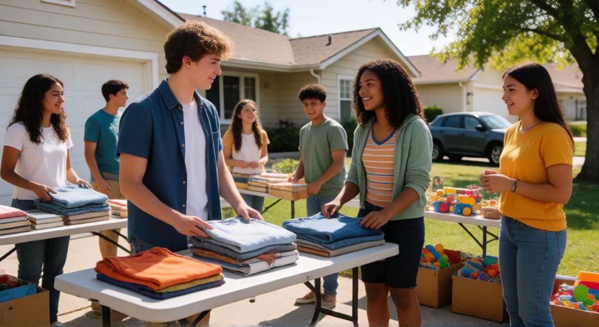 como ahorrar siendo adolescente, Adolescentes organizando una venta de segunda mano