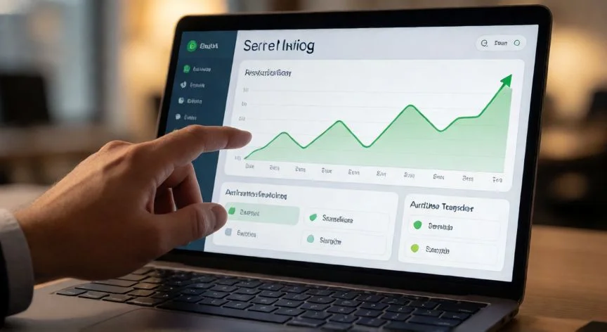 como ahorrar sin sacar dinero, Pantalla de ordenador mostrando una interfaz de banca online con gráficos de ahorro