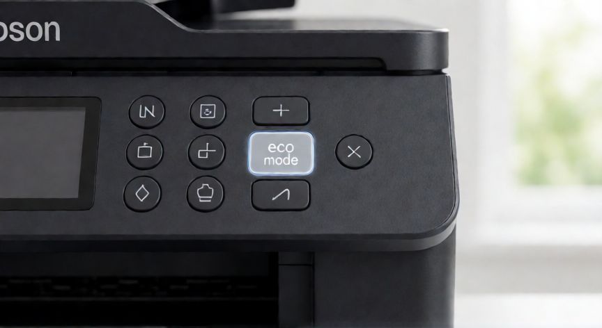 como ahorrar tinta en impresora epson, Panel de control de impresora Epson activando modo económico