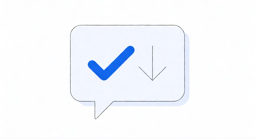 como ahorrar tokens, Ilustración de ahorro de tokens en IA con burbuja de diálogo y flecha descendente