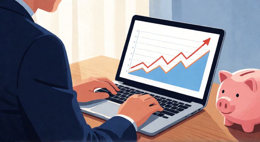Persona analizando su plan de ahorro en una laptop