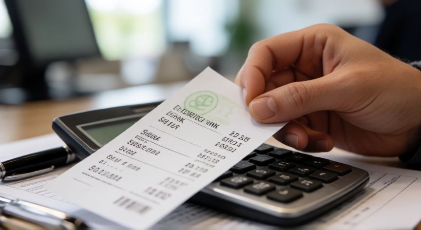 como ahorrar voluntariamente en infonavit, Comprobante bancario de depósito para aportación voluntaria sobre una calculadora