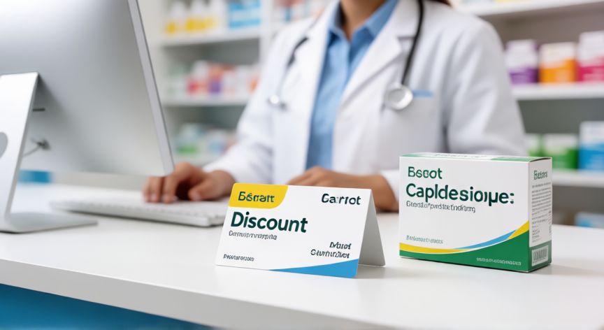 como ahorrar wegovy, Tarjeta de descuento junto a medicamento en una farmacia