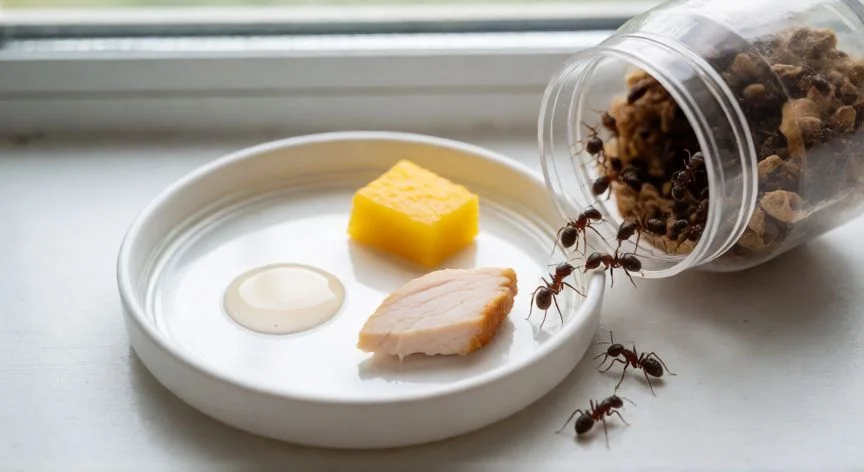 cómo aumentar a las hormigas, Estación de alimentación con glucosa y proteína para colonia de hormigas