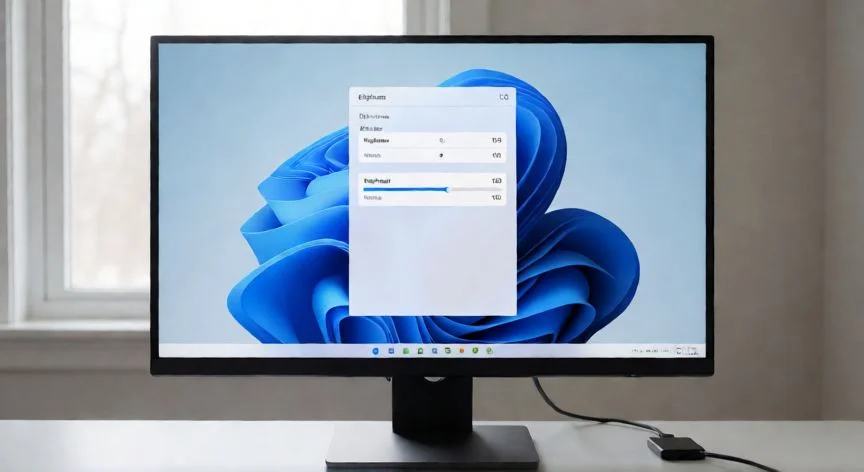 como aumentar brillo pantalla pc, Pantalla de ajustes de brillo de Windows en un monitor externo