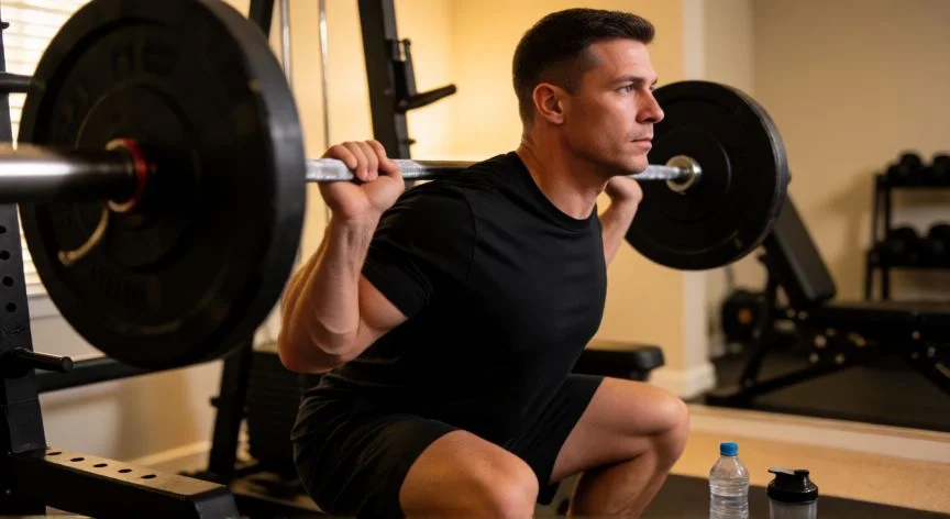 como aumentar de peso de forma saludable, Entrenamiento de fuerza con sentadilla para ganar masa muscular