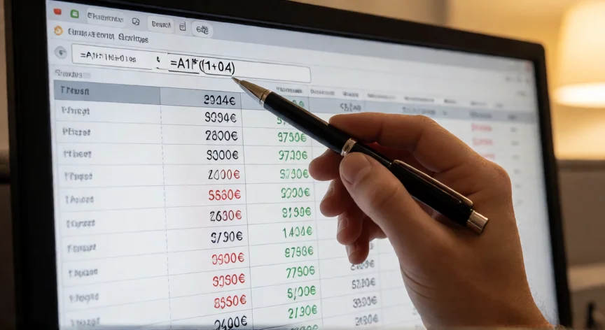 como aumentar el 40 por ciento a una cantidad en excel, Cálculo de incremento del 40% sobre precios en una hoja de Excel