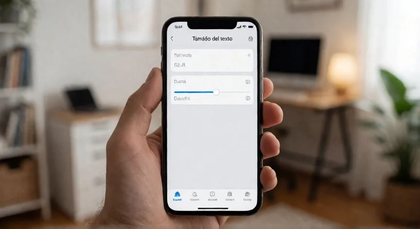 como aumentar el tamaño de las letras, Ajustando el tamaño de texto en la pantalla de accesibilidad de un móvil