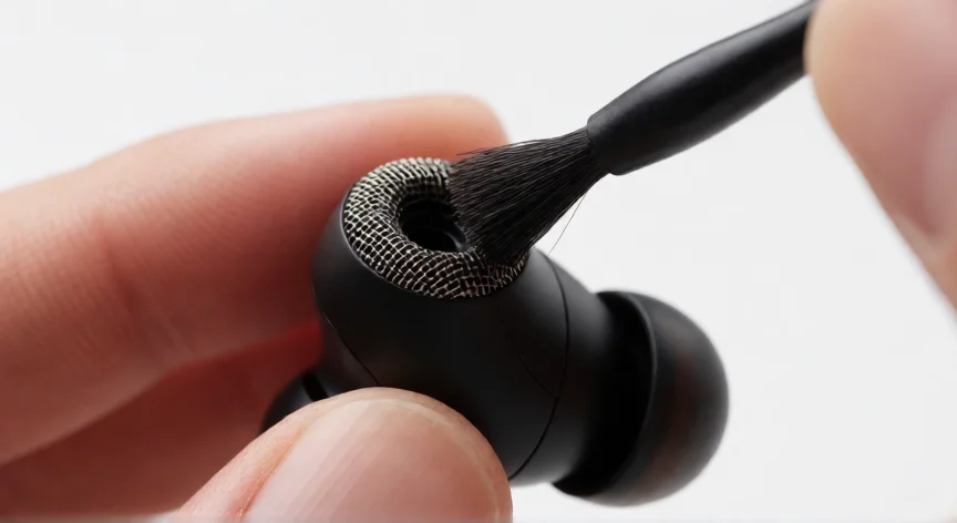 cómo aumentar el volumen de mis audífonos jbl, Limpieza de la malla del driver de un audífono JBL in-ear