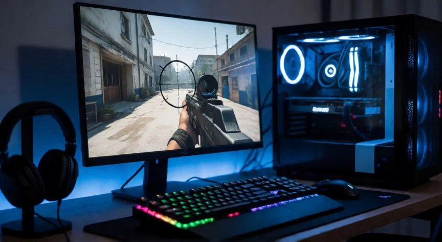 como aumentar fps en cs2, Setup de gaming con PC optimizado para CS2