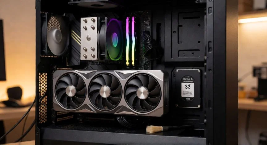 como aumentar fps en cs2, Interior de PC con componentes actualizados para mejor rendimiento