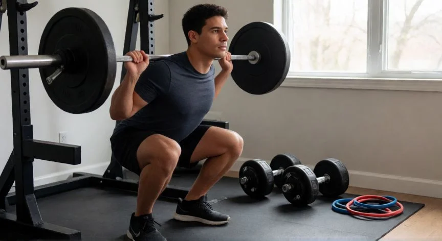 como aumentar grasa corporal, Entrenamiento de fuerza con pesas para favorecer la ganancia de masa muscular junto al superávit calórico