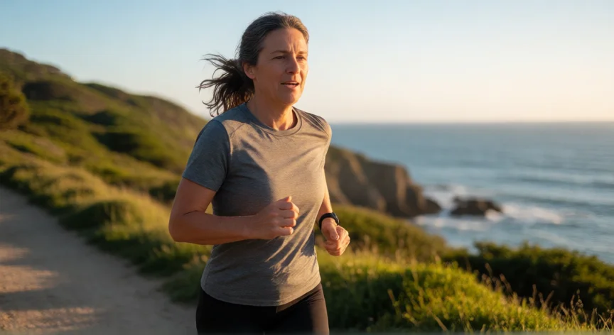 como aumentar klotho, Persona corriendo al aire libre en horario de ejercicio aeróbico para elevar Klotho